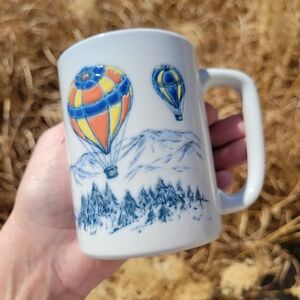 Vintage Otagiri Hot Air Balloon Mug ~ Japan ~ 1970s ~ Scenic ~ Embossed ~ Pretty
